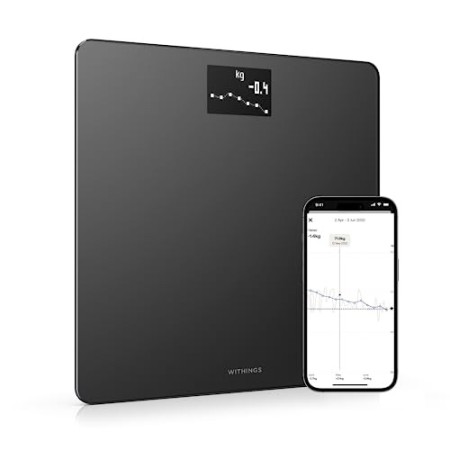 Withings Body – Bilancia Intelligente Wi-Fi con Monitoraggio dell'IMC, Pesapersone Digitale da Bagno e Sincronizzazione con l'
