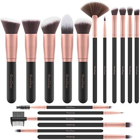 Pennelli Make Up EmaxDesign 17 pezzi Set di pennelli per trucco Fondotinta Cipria Crème Liquido Professionali Pennelli per volt