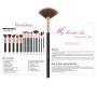 Pennelli Make Up EmaxDesign 17 pezzi Set di pennelli per trucco Fondotinta Cipria Crème Liquido Professionali Pennelli per volt