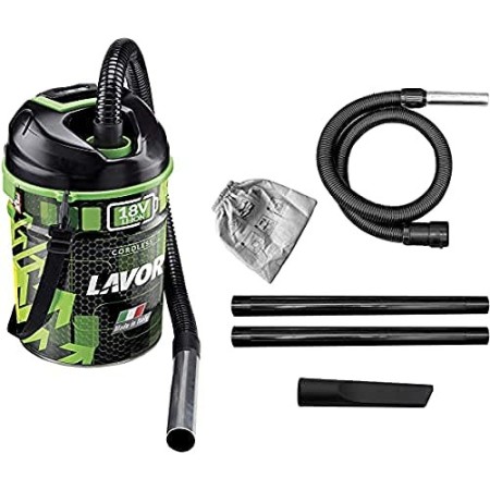 Lavor Aspiratore a Batteria Free Vac 1.0, Prodotto 3in1 è Aspiracenere, Aspirapolvere, Soffiatore con Batteria Li-Ion