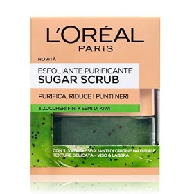 L'Oréal Paris Scrub Viso e Labbra Sugar Scrub, Esfoliante Purificante con Cristalli Fini di Zucchero e Semi di Kiwi, 50 ml, Con