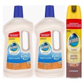 Pronto Kit Pulizia Superfici in Legno, Detergente Spray e Detergente Pavimenti, 2 Detergenti Pavimenti da 750ml e 1 Detergente S