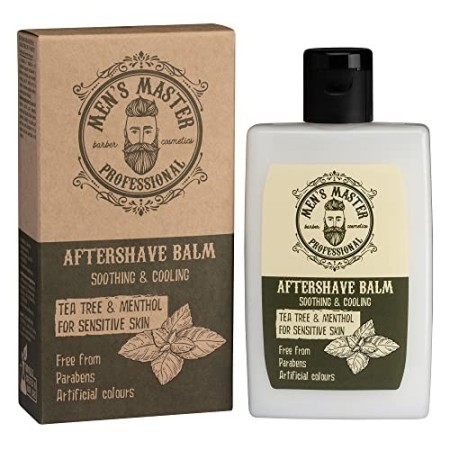 Balsamo dopobarba lenitivo per pelli sensibili"Tea tree e Mentolo" Cosmetici per uomini, Senza Parabeni, 120 ml di Men's Master