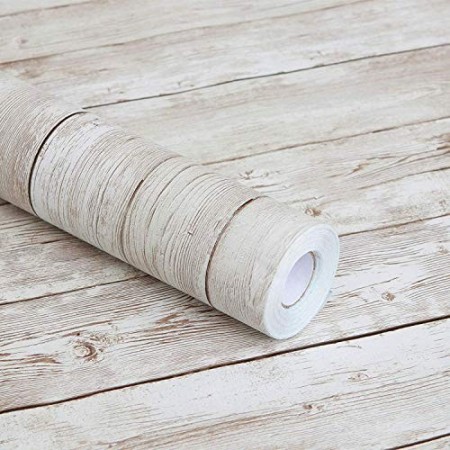 Carta autoadesiva in vinile, motivo legno grezzo, per piani di lavoro da cucina, armadietti, cassetti, mobili, pareti (45 cm x 