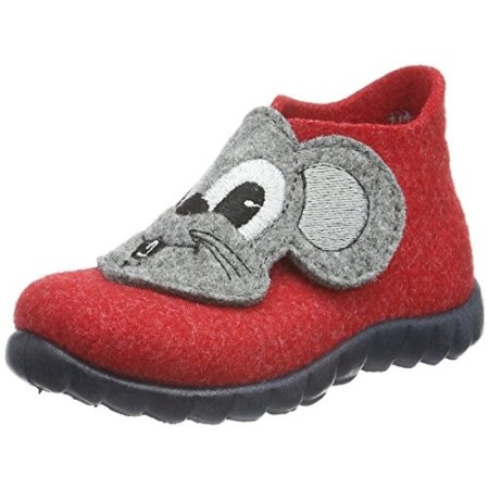 Superfit Happy, Pantofole a Collo Alto Bambina, Rosso (Fire Kombi 71), 23 EU