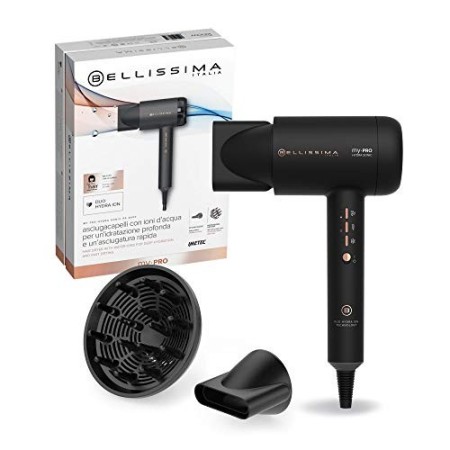 Imetec Bellissima My Pro Hydra Sonic Asciugacapelli, Motore Digitale, Ionizzatore a Doppia Azione, 3 Velocità, 3 Temperature Co