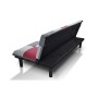 SAMIRA Divano Letto clic clac in Tessuto Grigio Scuro - Rosso - Grigio Chiaro - Divanetto MOD. Russell