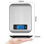 Bilancia da Cucina Digitale, Bilancia da Cucina Elettronica in Acciaio Inox da 5kg con Gancio, Display LCD Blu, Funzione Tara, S