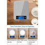 Bilancia da Cucina Digitale, Bilancia da Cucina Elettronica in Acciaio Inox da 5kg con Gancio, Display LCD Blu, Funzione Tara, S