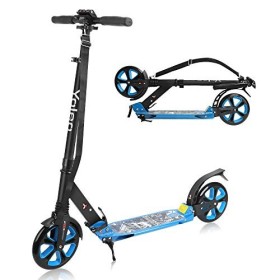 YOLEO Monopattini Adulti, Monopattino Pieghevole Monopattino Ruote Grandi/Kick City Scooter con Doppia Sospensione, Regolabile i