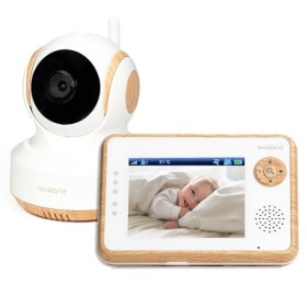 Availand Follow Baby"Wooden Edition" - Baby monitor con telecamera motorizzata: segue automaticamente i movimenti del bebè