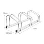 Relaxdays Rastrelliera Portabici, 3 Posti, Argento