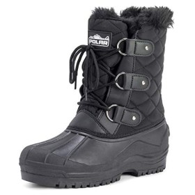 Polar Donna Short La Neve Inverno Tattico Montagna Impermeabile Escursionista metà Polpaccio A Passeggio Stivali - Nero - UK6/E