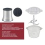 Beper P102ROB001 Tritatutto in vetro, Contenitore in vetro, Corpo in Abs, Doppia coppia di lame in acciaio,2 velocità, base ant