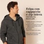 Amazon Essentials Full-Zip Hooded Fleece Sweatshirt Felpa, Blu (Navy), Large