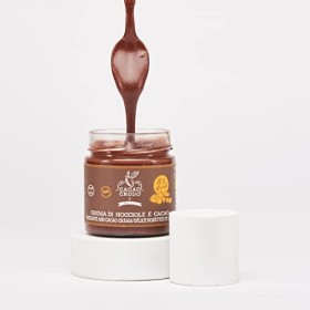 Cacao Crudo Crema di Nocciole e Cacao Cruda Bio 78%, Solo con Zucchero di Fiori di Cocco, Ricetta Tradizionale, Spalmabile, Vega