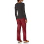 Amazon Essentials Flannel Pajama Set Pigiama, Rosso (Red Buffalo Check/Black T/Shirt), X-Large