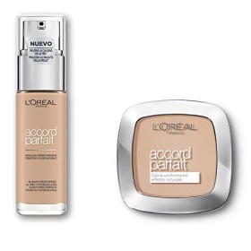 L'Oréal Paris MakeUp Fondotinta Arricchito con Acido Ialuronico, 2.N Vanilla, 30 ml + Cipria Uniformante Accord Parfait, Cipria