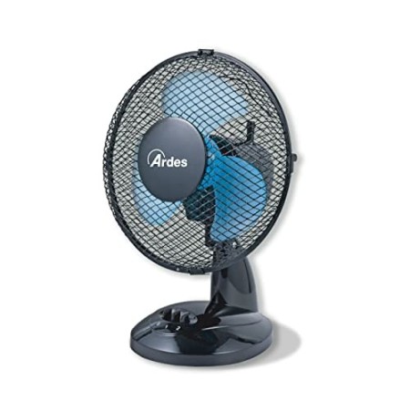 Ardes AR5EA23 EASY 23 Ventilatore da Tavolo Pala 23 cm 2 livelli di Velocità, Total Black