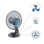 Ardes AR5EA23 EASY 23 Ventilatore da Tavolo Pala 23 cm 2 livelli di Velocità, Total Black