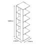 Homemania Libreria Corner, Legno, Bianco, 41,8x41,8x160,8 cm