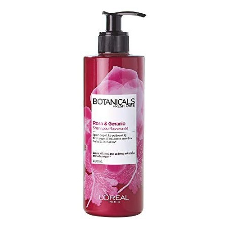 L'Oréal Paris Botanicals Geranio Rimedio di Brillantezza, Shampoo per Capelli Colorati o Spenti, Senza Siliconi, Parabeni o Col