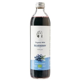 Succhi di Frutta Biologici di Mirtillo Selvatico 500 ml: 100% Frutti di Bosco Direttamente Pressati, Senza Zucchero, Senza Aggiu