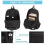VASCHY Zaino Uomo, Zaino Donna Casual Zaino Scuola Vintage Zaino Università Zaino Classici Impermeabile Zaino Viaggio Nero