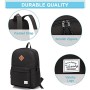 VASCHY Zaino Uomo, Zaino Donna Casual Zaino Scuola Vintage Zaino Università Zaino Classici Impermeabile Zaino Viaggio Nero