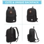 VASCHY Zaino Uomo, Zaino Donna Casual Zaino Scuola Vintage Zaino Università Zaino Classici Impermeabile Zaino Viaggio Nero