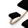 Varier Variable Seduta Ergonomica, Legno, Nero, 72x52x51 cm