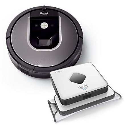 iRobot Roomba 960 Saugroboter + Braava 390T Wischroboter R960_B390T, Elevata Potenza di Pulizia su Tutti i Pavimenti, Ideale per
