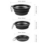 PhoneNatic Ciotola pieghevole in silicone per cani e gatti con moschettone, colore nero, 1000 ml