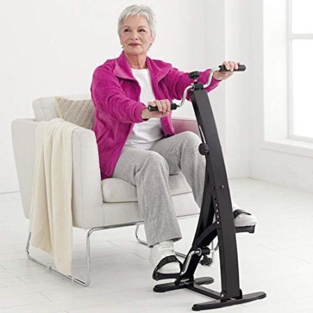 BAKAJI Pedaliera Allenamento Braccia Gambe Cyclette Cycle Bike Ginnastica Passiva Esercizio Fitness Riabilitazione Anziani (Dual