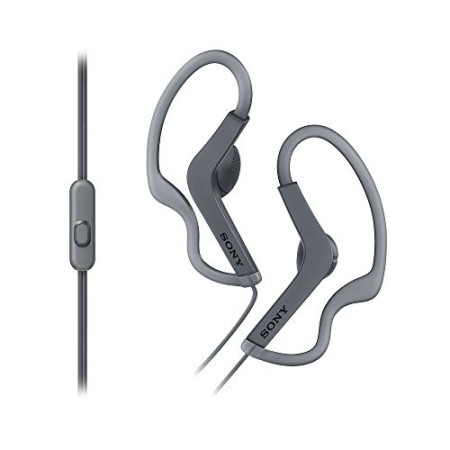 Sony Mdr-As210Ap - Cuffie In-Ear Sportive con Microfono, Archetti Ad Anello Regolabili, Resistenti a Umidità E Spruzzi, Nero