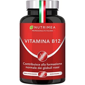 VITAMINA B12 Vegan 1000 mcg • Integratore Vegan per Vegani • Cianocobalamina Unica Vtamina B 12 Al 100% Vegana • 60 Capsul