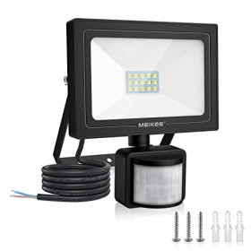 MEIKEE Luce di Sicurezza, Faretto con PIR Sensore di Movimento 10W, Faro Esterno con Sensore a LED 1000LM 6500K, Impermeabile IP