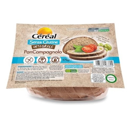 Céréal Pan Campagnolo senza glutine, pane senza glutine, con Lievito Madre, con farina di grano saraceno integrale, pane integ