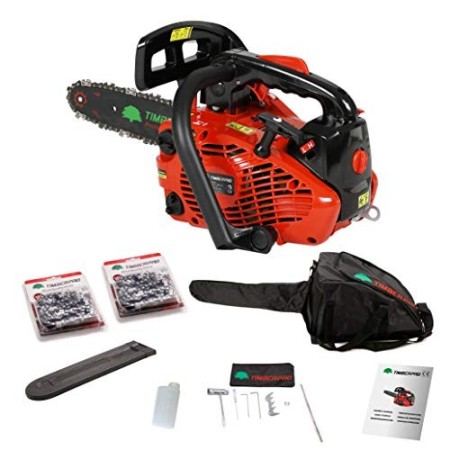 TIMBERPRO Motosega A Scoppio MOTOSEGHE POTATURA 25 CM³, Lama 25 CM + 2 Catene