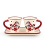 H&H Cavallino Tazze caffè, Ceramica, Bianco e Rosso, 2 unità