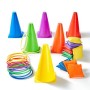 Paochocky 30 Pezzi 3 in 1 Anello Toss Giocattoli Set, Nylon Bean Bags Anelli di Lancio Coni Multicolori Giochi da Esterno Ideale