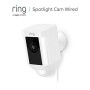 Ring Spotlight Cam Wired | Videocamera di sicurezza HD con faretto LED, allarme acustico, comunicazione bidirezionale