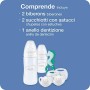 NUK First Choice+ set biberon per neonati | 0-6 mesi | 2 bottiglie con controllo della temperatura, 2 ciucci e anello di dentizi