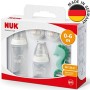 NUK First Choice+ set biberon per neonati | 0-6 mesi | 2 bottiglie con controllo della temperatura, 2 ciucci e anello di dentizi