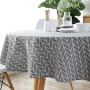 Tovaglia antipolvere in cotone e lino semplice e rotonda in stile nordico, per buffet, feste, cene in vacanza  Grey Arrow