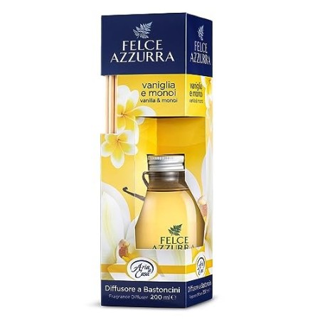 Felce Azzura Diffusore a Bastoncini, Con vaniglia e monoi, 200 ml
