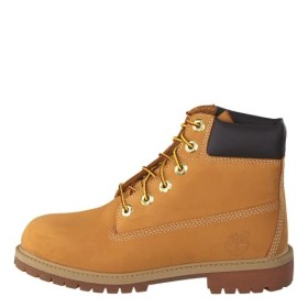 Timberland 6 in Premium Waterproof, Stivali Unisex-Bambini, Giallo, Pelle (Grano Nabuk), Materiale suola: Gomma, 37.5 EU