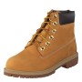 Timberland 6 in Premium Waterproof, Stivali Unisex-Bambini, Giallo, Pelle (Grano Nabuk), Materiale suola: Gomma, 37.5 EU