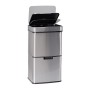 Relaxdays 10021222 Pattumiera Differenziatan con Sensore 60 L, 3 Scomparti, 2 Secchi Estraibili, Acciaio Inox HLP: 74,5 x 42 x 3