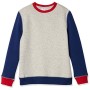 Amazon Essentials - Felpa girocollo, da ragazzo, Light Grey Heather Colorblock, US L (EU 134-140 CM)
